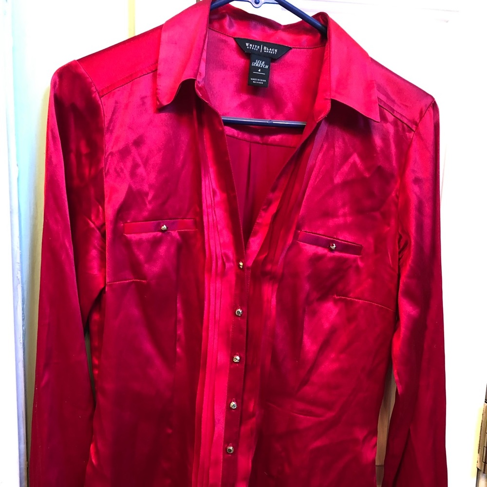 White House Black Market silk top. Size 4.